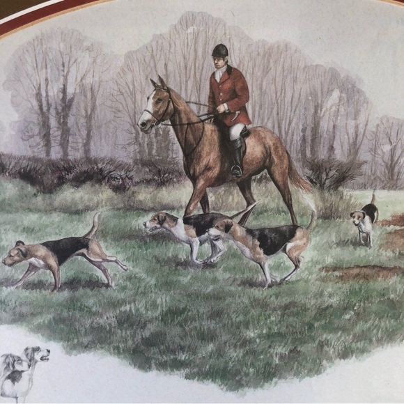 Vintage Framed Nigel Hemming 1985 Pencil Signed Print Fox Hunter, Dogs & Fox - Picture 3 of 8
